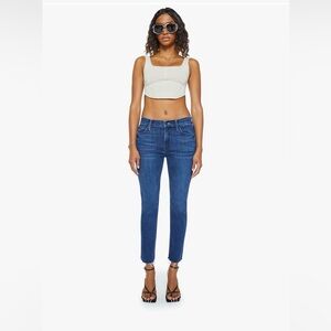 MOTHER- Mid Rise Dazzler Ankle Fray